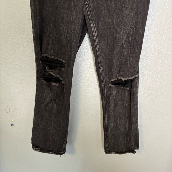 Abercrombie & Fitch W's Ultra High Rise Ankle Straight Jean Distressed Black 28 - Picture 5 of 9